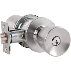 Knob Locksets; Type: Storeroom; Key Type: Keyed Different; Material: Metal; Finish/Coating: Satin Chrome; Compatible Door Thickness: 1-3/8" to 1-3/4"; Backset: 2.75; Lockset Grade: Grade 2