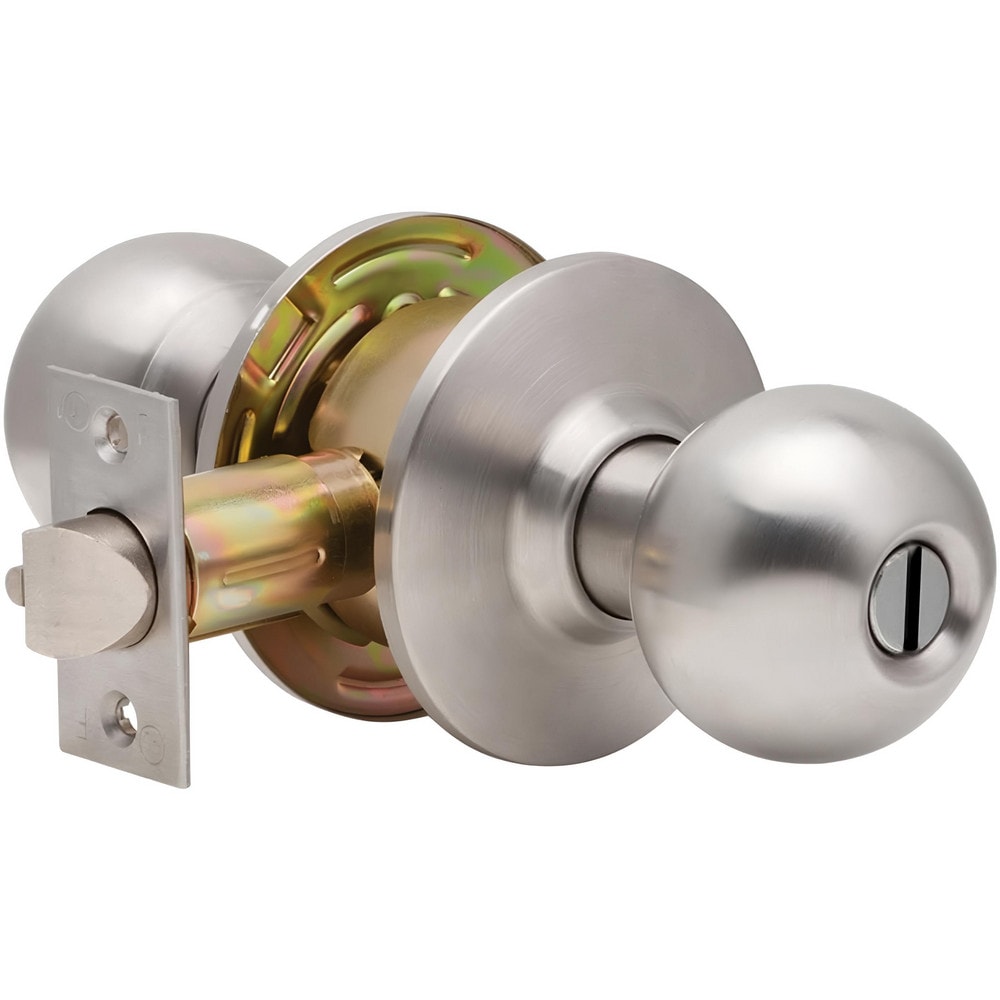 Knob Locksets; Type: Privacy; Key Type: Keyed Different; Material: Metal; Finish/Coating: Satin Stainless Steel; Compatible Door Thickness: 1-3/8" to 1-3/4"; Backset: 2.75; Lockset Grade: Grade 2