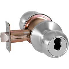 Knob Locksets; Type: Office; Key Type: Keyed Different; Material: Metal; Finish/Coating: Satin Chrome; Compatible Door Thickness: 1-3/8" to 1-7/8"; Backset: 2.75; Lockset Grade: Grade 2