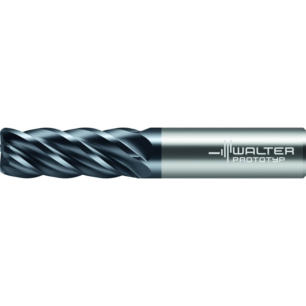 Corner Radius End Mill: 3/8" Dia, 1" LOC, 0.1200" Radius, 5 Flute, Solid Carbide