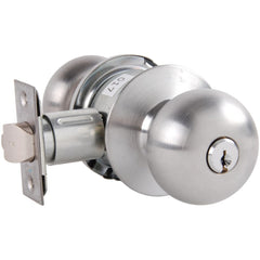 Knob Locksets; Type: Storeroom; Key Type: Keyed Different; Material: Metal; Finish/Coating: Satin Chrome; Compatible Door Thickness: 1-3/8" to 1-3/4"; Backset: 2.75; Lockset Grade: Grade 2