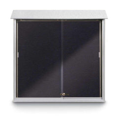 Enclosed Recycled Rubber Bulletin Board: 48" Wide, 48" High, Rubber, Black