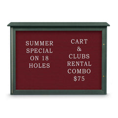 Enclosed Letter Board: 48" Wide, 36" High, Fabric, Berry