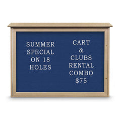 Enclosed Letter Board: 48" Wide, 36" High, Laminate, Blue