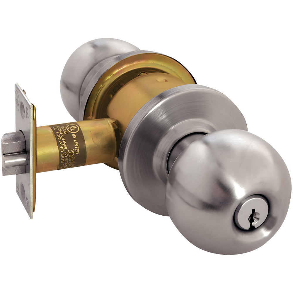 Knob Locksets; Type: Storeroom; Key Type: Keyed Different; Material: Metal; Finish/Coating: Satin Stainless Steel; Compatible Door Thickness: 1-3/8" to 1-3/4"; Backset: 2.375; Lockset Grade: Grade 2