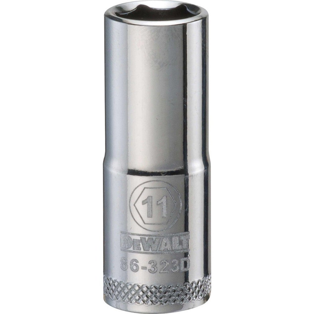 Deep  Hand Socket: 3/8" Drive, 11.00 mm Socket, 6-Point