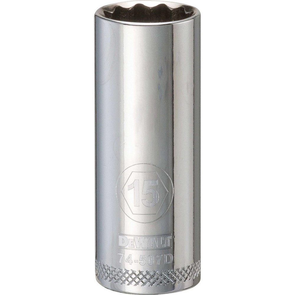 Deep  Hand Socket: 3/8" Drive, 15.00 mm Socket, 12-Point