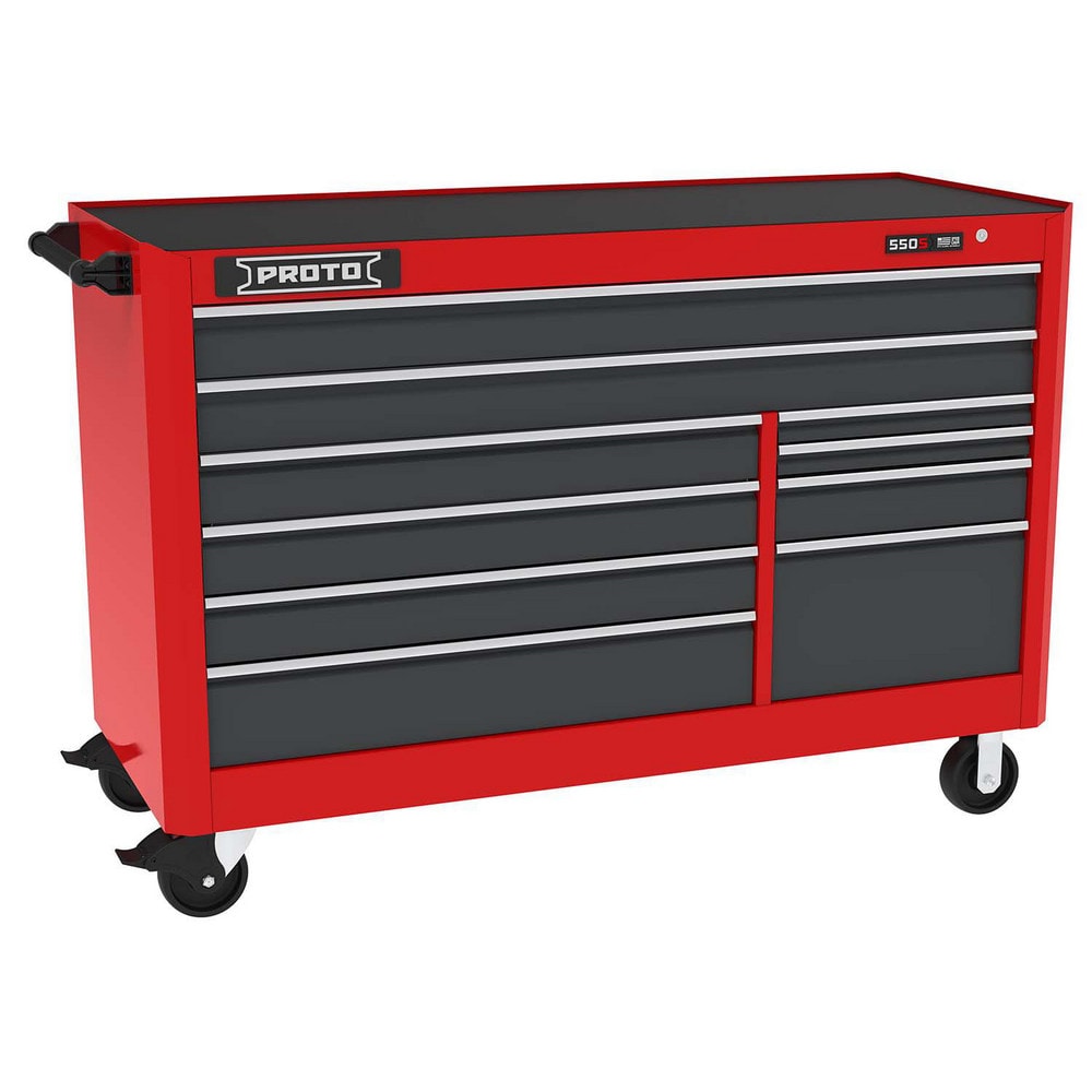 Steel Tool Roller Cabinet: 66" Wide, 46" High, 25-1/4" Deep, 10 Drawer