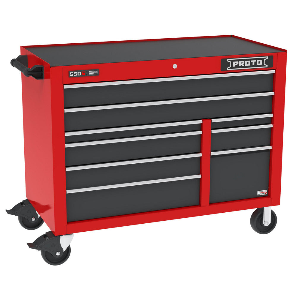 Steel Tool Roller Cabinet: 50" Wide, 41" High, 25-1/4" Deep, 9 Drawer