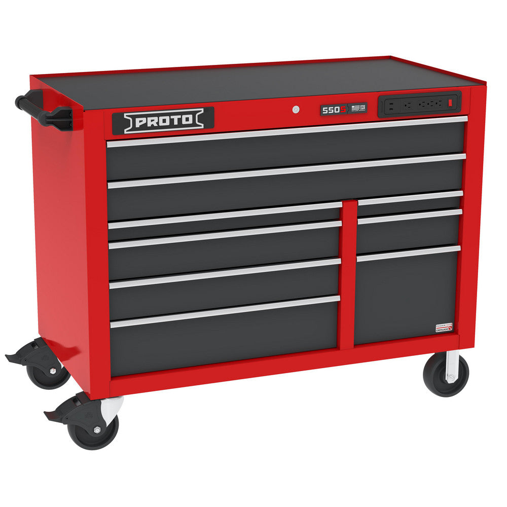 Steel Tool Roller Cabinet: 50" Wide, 41" High, 25-1/4" Deep, 9 Drawer