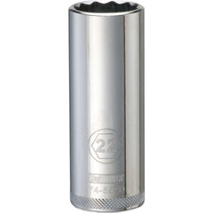 Deep  Hand Socket: 1/2" Drive, 22.00 mm Socket, 12-Point