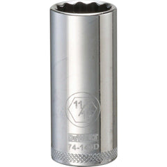 Deep  Hand Socket: 3/8" Drive, 11/16" Socket, 12-Point