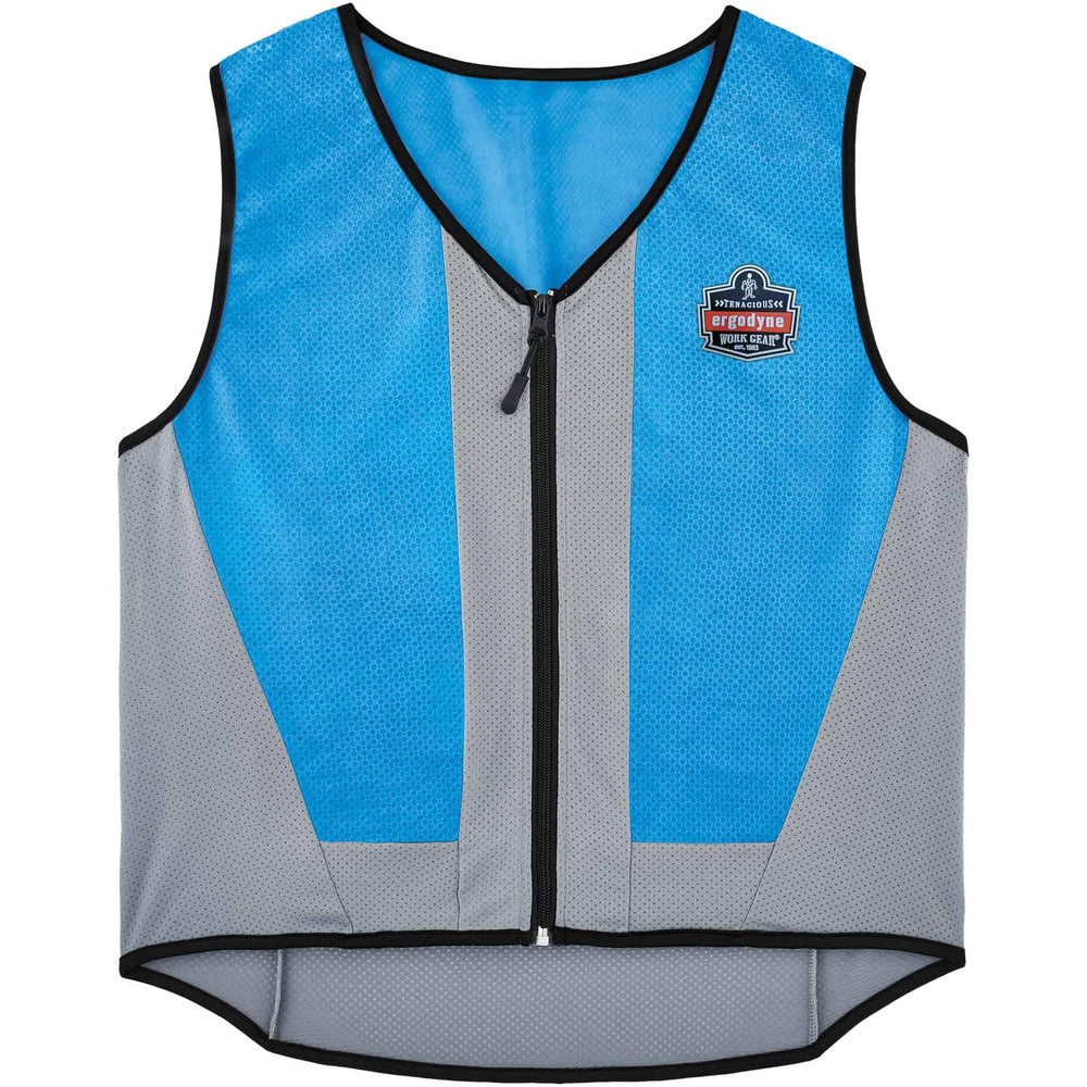 Cooling Vests; Cooling Technology: Evaporative Cooling Vest; Breakaway: No; Expandable: No; Size: 3X-Large; Color: Blue; Maximum Cooling Time (Hours): 4; Material: PVA; Activation Method: Water Activation; Closure Type: Zipper