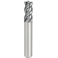 Square End Mill: 3/16" Dia, 4 Flute, Solid Carbide