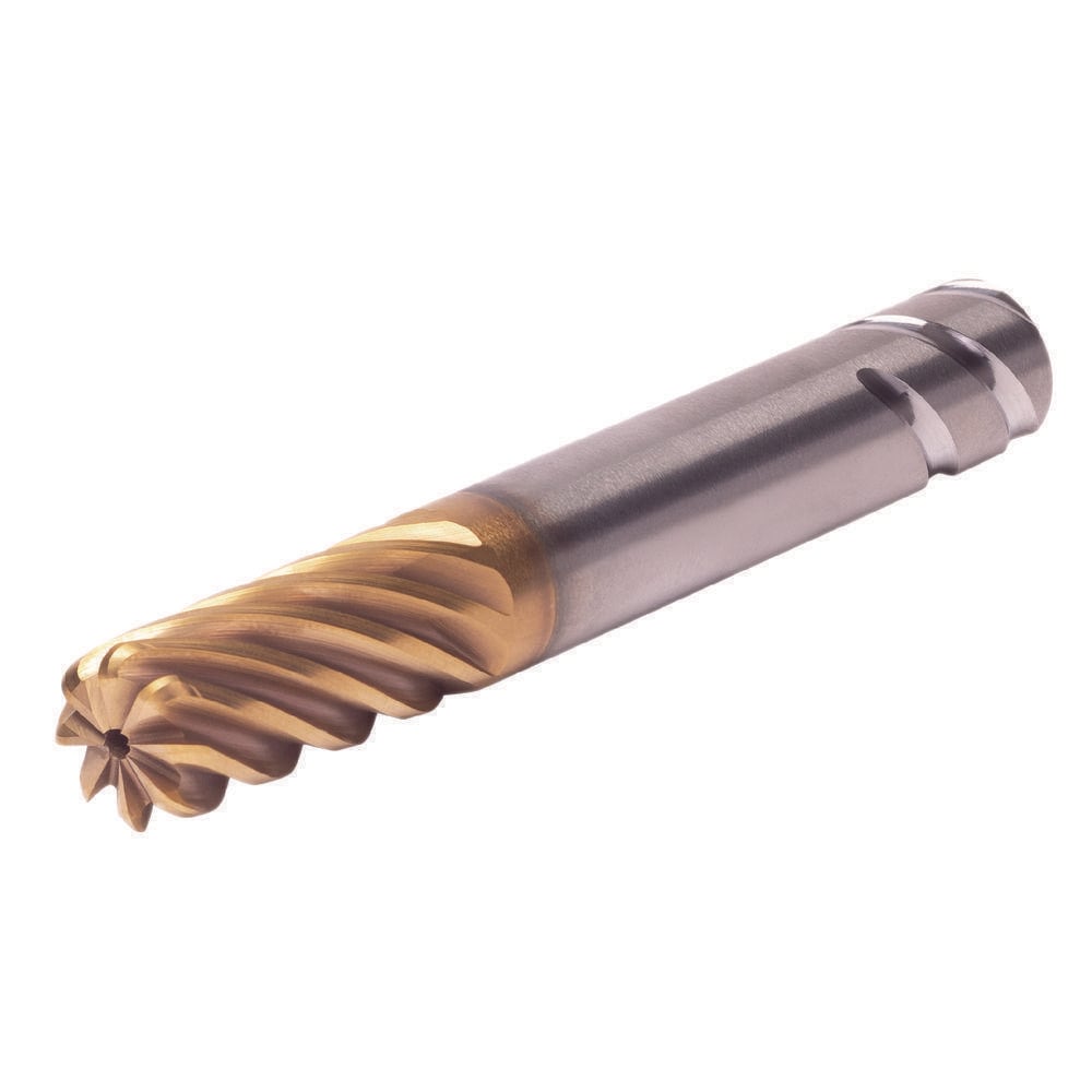 Corner Radius End Mill: 3/4" Dia, 1" LOC, 0.77 mm Radius, 8 Flute, Solid Carbide