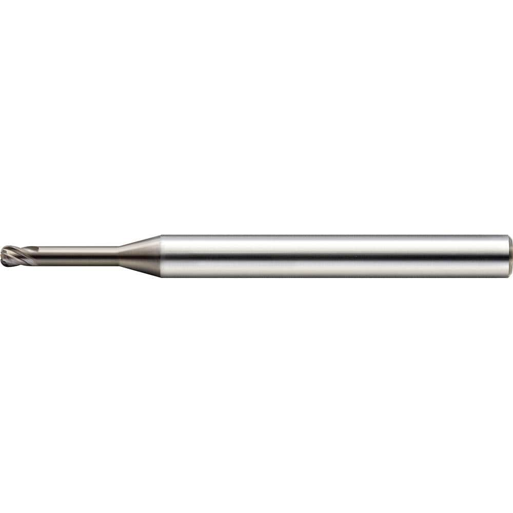 Corner Radius End Mill: 1.00 mm Dia, 0.80 mm LOC, 30 deg Helix, HMG Coated, Corner Radius End, Centercutting Series HGLRS