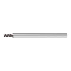 Corner Chamfer End Mill: 1.80 mm Dia, 3.00 mm LOC, 3 Flute, 0.05 mm Chamfer Width, Solid Carbide