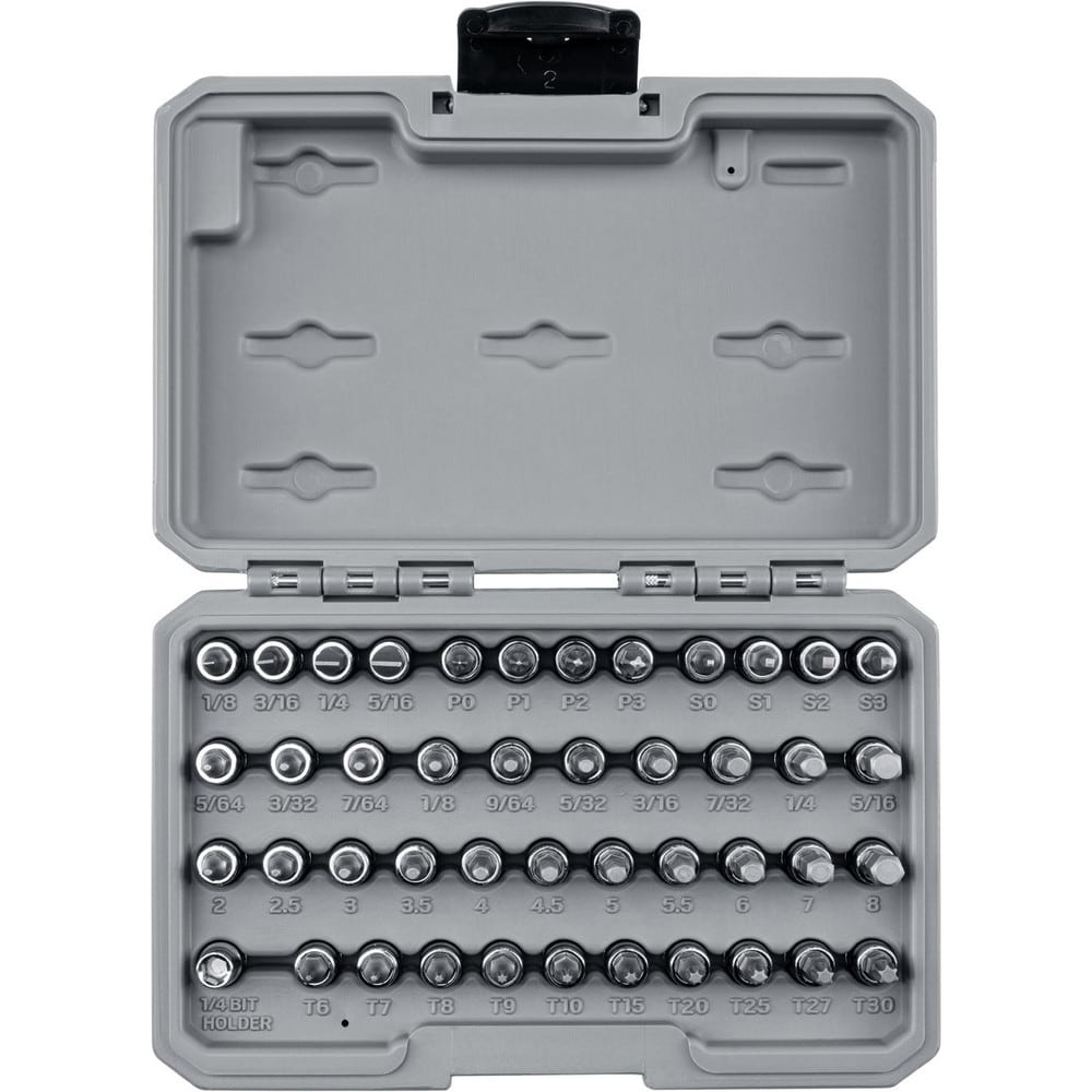 Hex & Torx Bit Socket Sets; Set Type: Hex Bit; Drive Size: 1/4 in; Minimum Set Torx Size: T6; Minimum Set Hex Size (Inch): 5/64