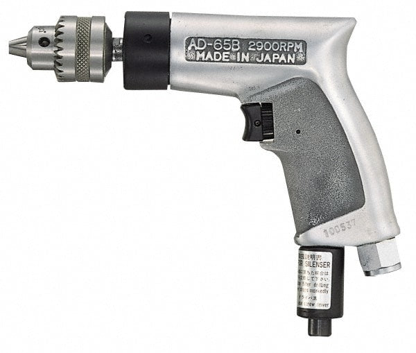 Air Drill: 1/4" Keyed Chuck, Reversible