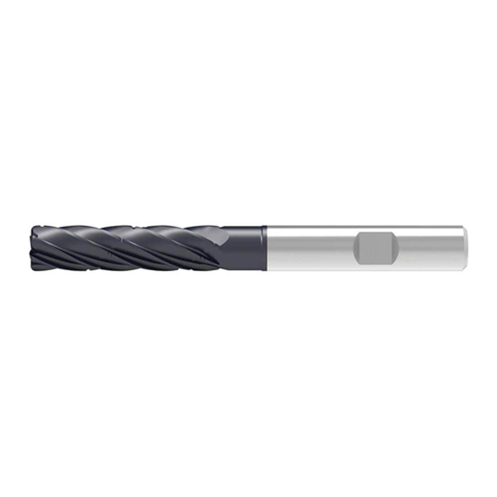 Corner Radius End Mill: 16.00 mm Dia, 81.00 mm LOC, 4.00 mm Radius, 5 Flute, Solid Carbide