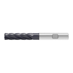 Corner Radius End Mill: 16.00 mm Dia, 81.00 mm LOC, 0.20 mm Radius, 5 Flute, Solid Carbide