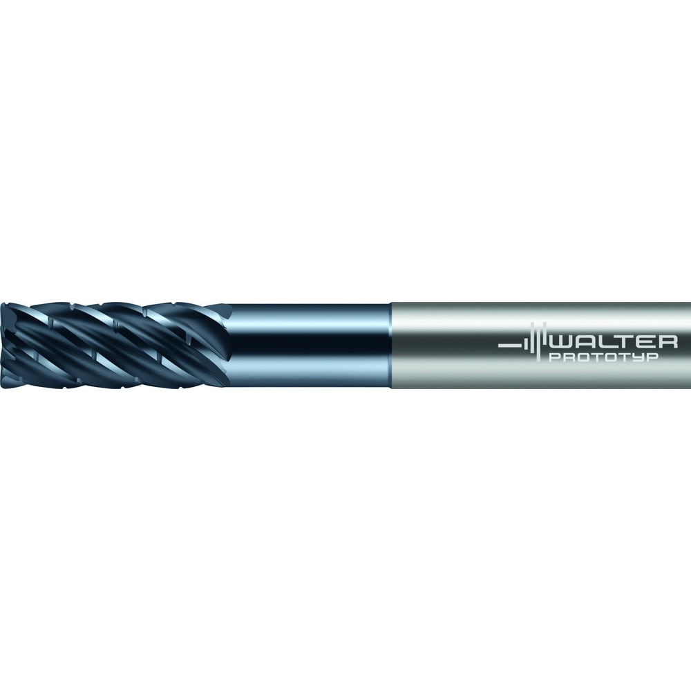 Corner Radius End Mill: 3/8" Dia, 1" LOC, 0.0300" Radius, 6 Flute, Solid Carbide