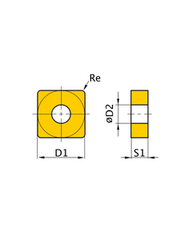 SNMG 644 RP UE6110, 1.6 mm Corner Radius, 6.35 mm Thick, 19.05 mm Inscribed Circle, Turning Indexable Insert