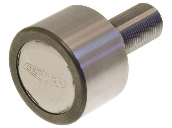 Plain Cam Follower: 2.5" Roller Dia, 1.687" Roller Width, 1" Stud Dia