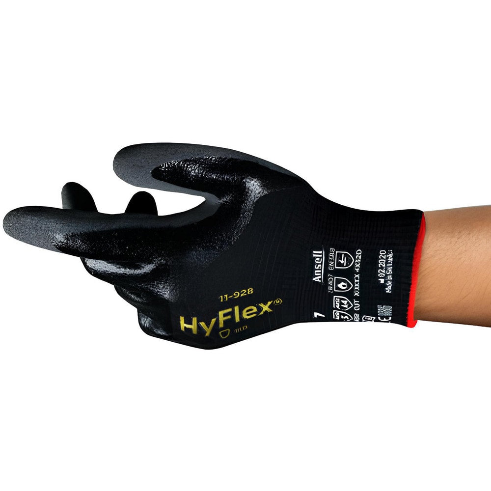 Cut, Puncture & Abrasion-Resistant Gloves: HyFlex 11-928, Size Small, ANSI Cut A4, ANSI Puncture 3, Nitrile, Aramid