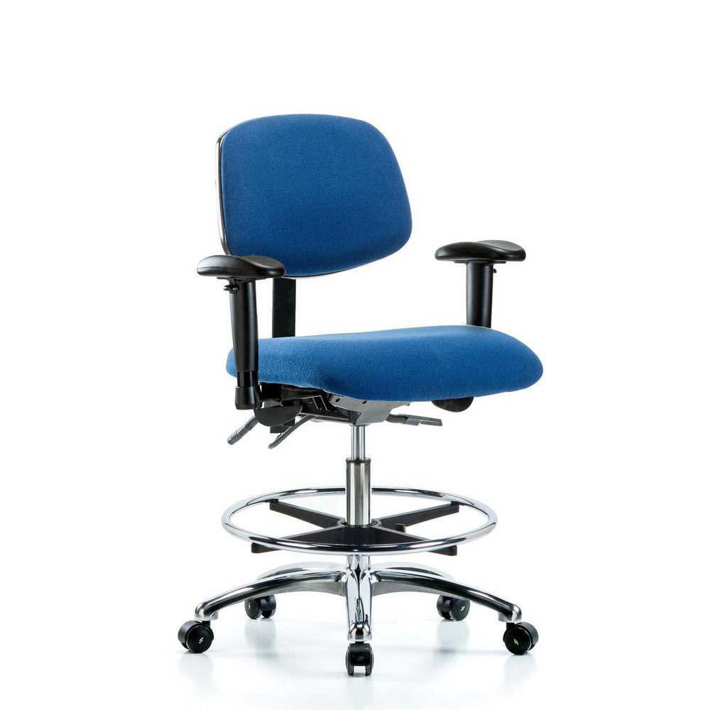 ESD Task Chair: Conductive Cloth, 29" Seat Height, Blue