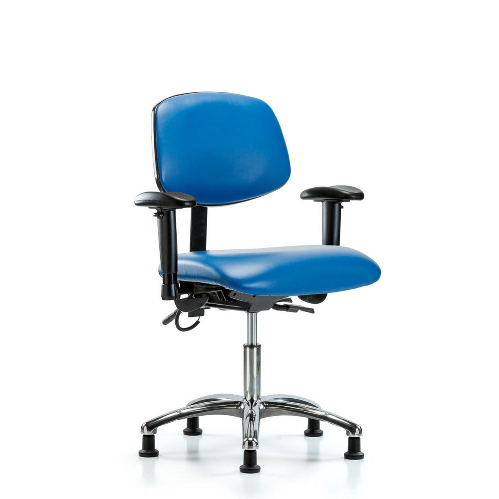 ESD Task Chair: ESD Vinyl, 24" Seat Height, Blue