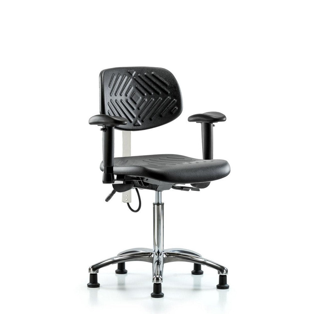 ESD Task Chair: ESD Polyurethane, 28" Seat Height, Black