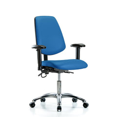 ESD Task Chair: ESD Vinyl, 24" Seat Height, Blue