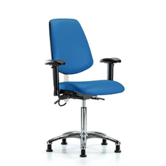 ESD Task Chair: ESD Vinyl, 29" Seat Height, Blue