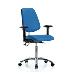 ESD Task Chair: ESD Vinyl, 29" Seat Height, Blue