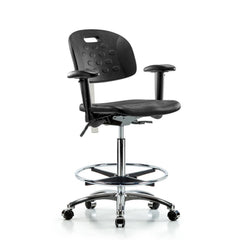 Clean Room Task Chair: Polyurethane, 35" Seat Height, Black