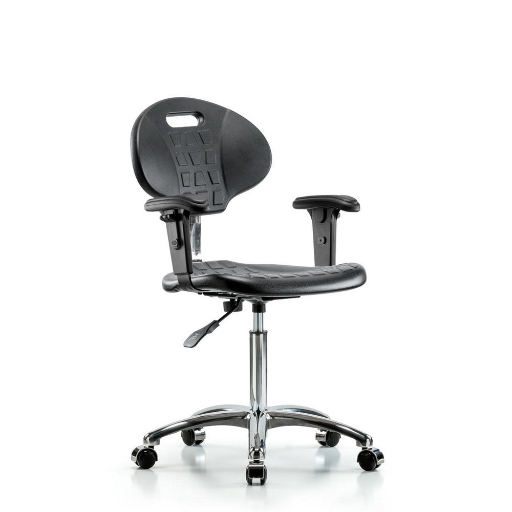 Clean Room Task Chair: Polyurethane, 27" Seat Height, Black