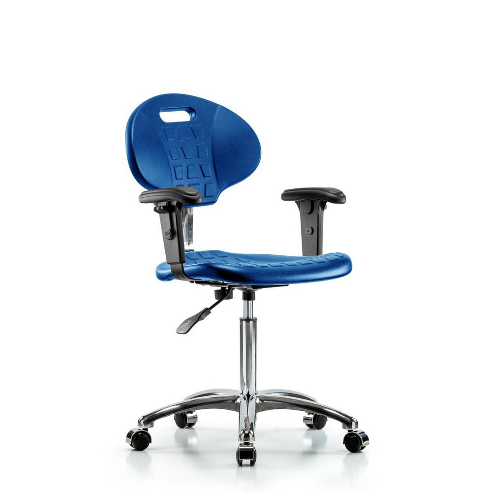 Clean Room Task Chair: Polyurethane, 27" Seat Height, Blue