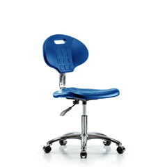 Clean Room Task Chair: Polyurethane, 21-3/4" Seat Height, Blue