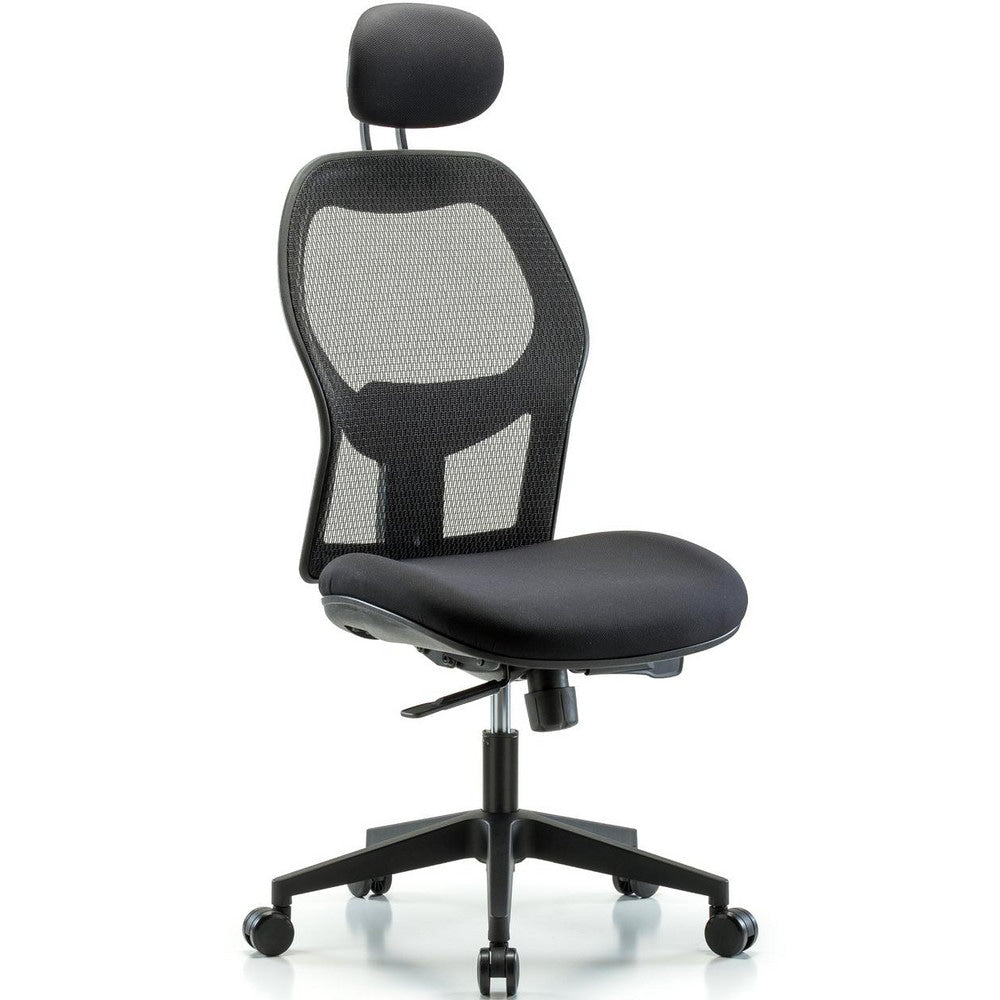 Mesh Office Task Chair: Mesh Fabric, 23" Seat Height, Black