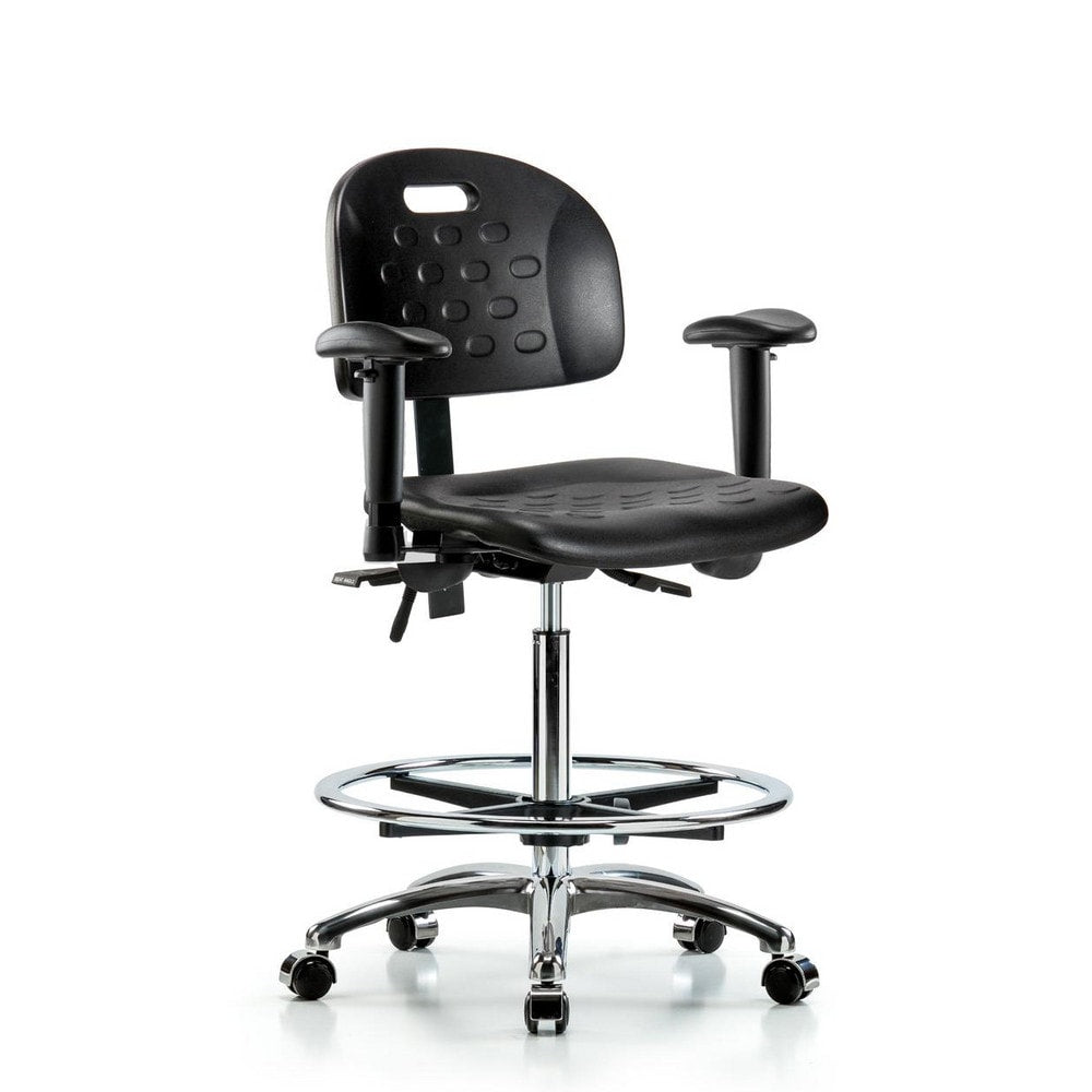 Polyurethane Task Chair: Polyurethane, 35" Seat Height, Black