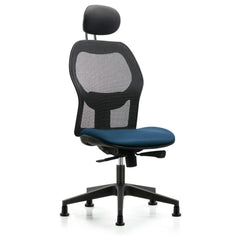 Mesh Office Task Chair: Vinyl, 23" Seat Height, Marine Blue