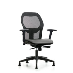 Mesh Office Task Chair: Vinyl, 23" Seat Height, Sterling