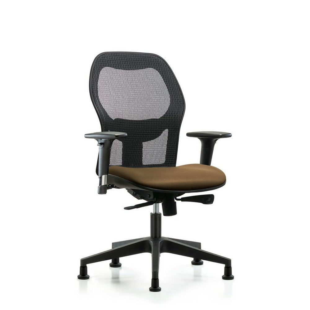 Mesh Office Task Chair: Vinyl, 23" Seat Height, Taupe