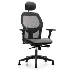 Mesh Office Task Chair: Vinyl, 23" Seat Height, Sterling