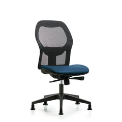 Mesh Office Task Chair: Vinyl, 23" Seat Height, Marine Blue