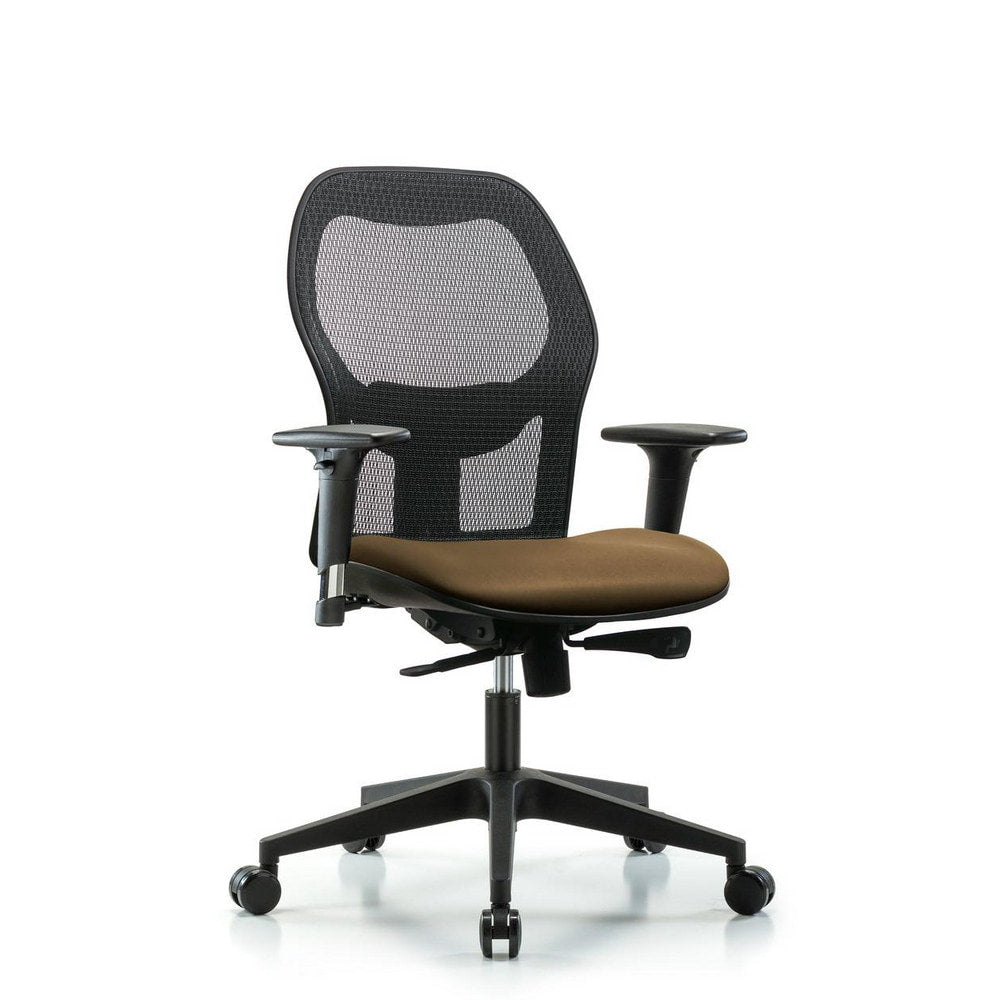 Mesh Office Task Chair: Vinyl, 23" Seat Height, Taupe