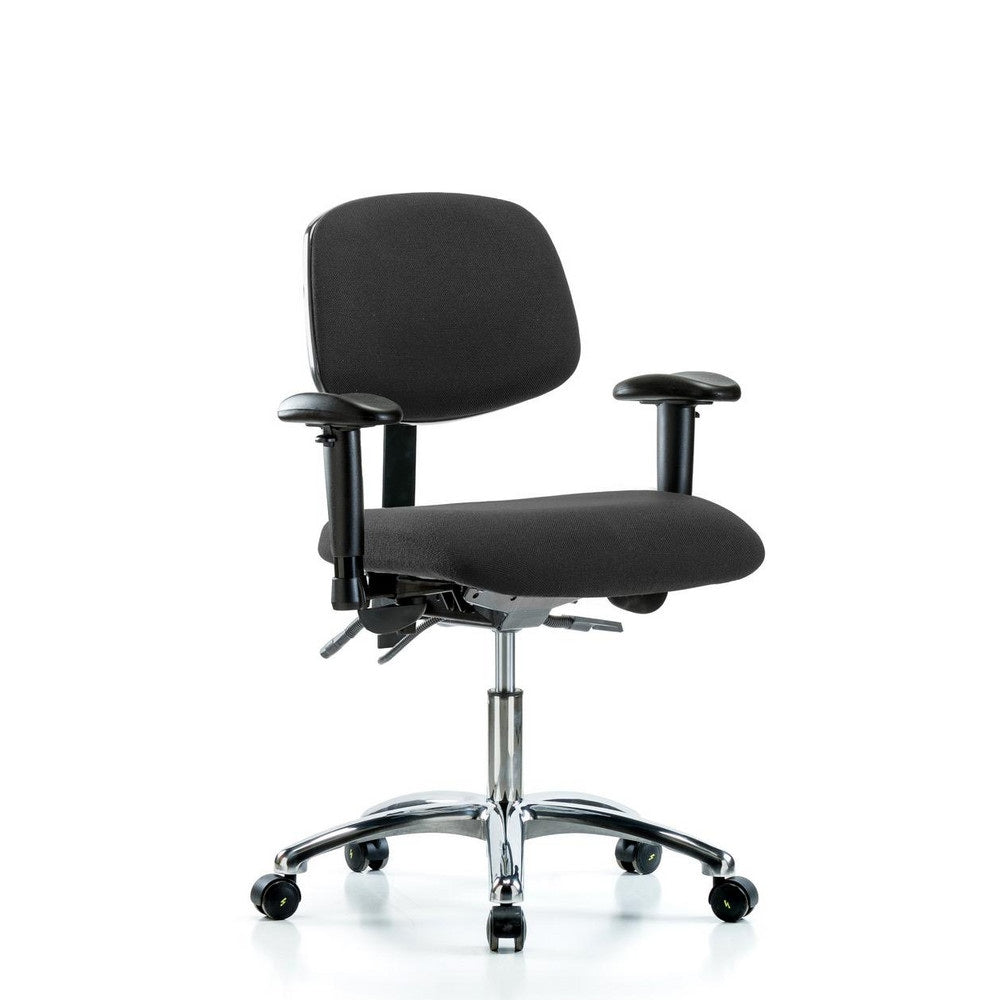 ESD Task Chair: Conductive Cloth, 24" Seat Height, Black