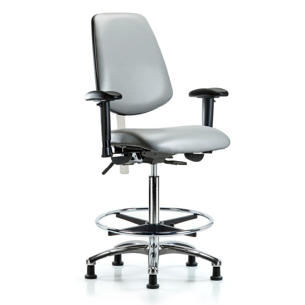 Clean Room Task Chair: Vinyl, 36" Seat Height, Sterling