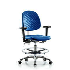 Clean Room Task Chair: Polyurethane, 28" Seat Height, Blue